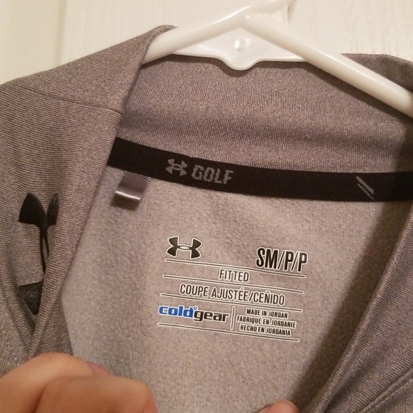 Gray Under Armour fleece lined mens shirt - Picture 2 of 4